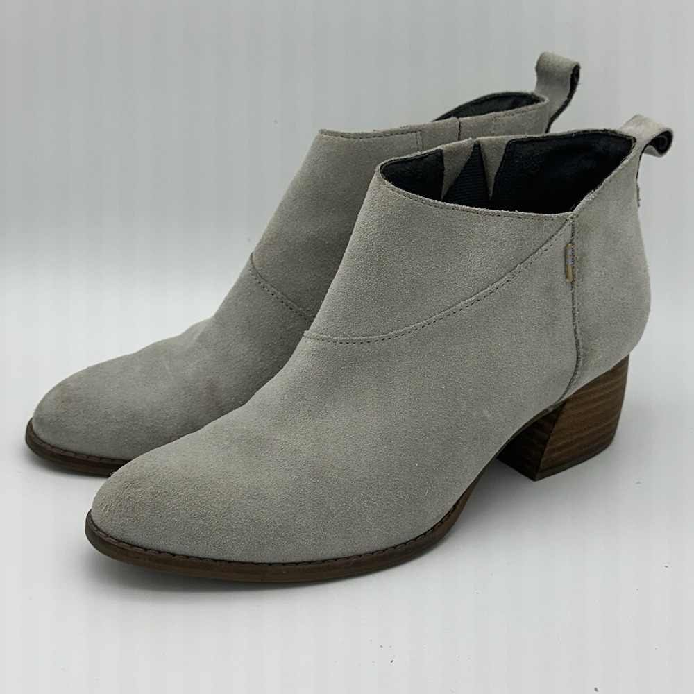 Toms W 7.5 Leilani Drizzle Grey Suede Ankle Boots  Indie Minimalist Chic